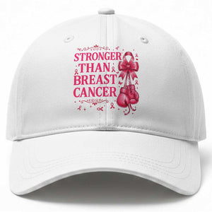 Pink Ribbon Fighter Support Baseball Cap Stronger Than Breast Cancer Boxing Gloves