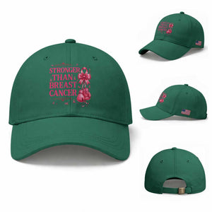 Pink Ribbon Fighter Support Baseball Cap Stronger Than Breast Cancer Boxing Gloves