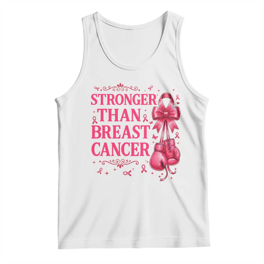 Pink Ribbon Fighter Support Tank Top Stronger Than Breast Cancer Boxing Gloves
