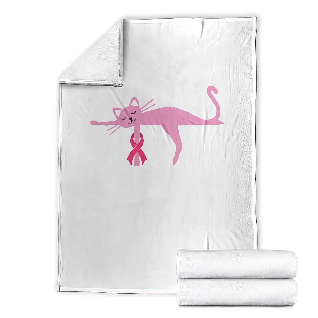 Breast Cancer Awareness Cat Throw Blanket Pink Ribbon Pet Lover Support