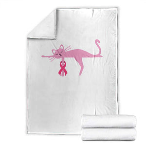 Breast Cancer Awareness Cat Throw Blanket Pink Ribbon Pet Lover Support