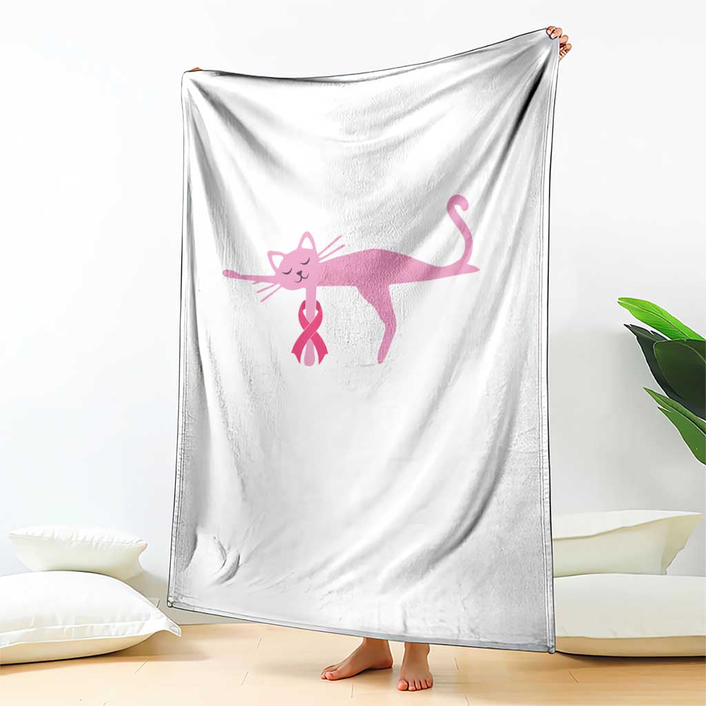 Breast Cancer Awareness Cat Throw Blanket Pink Ribbon Pet Lover Support