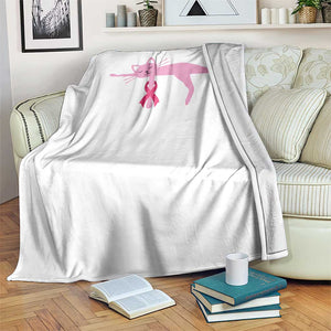 Breast Cancer Awareness Cat Throw Blanket Pink Ribbon Pet Lover Support