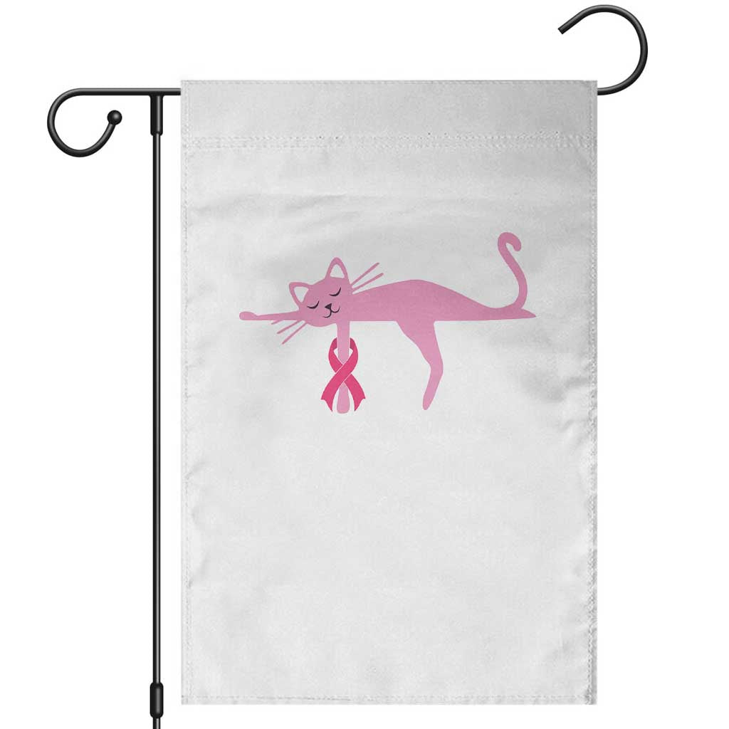Breast Cancer Awareness Cat Garden Flag Pink Ribbon Pet Lover Support