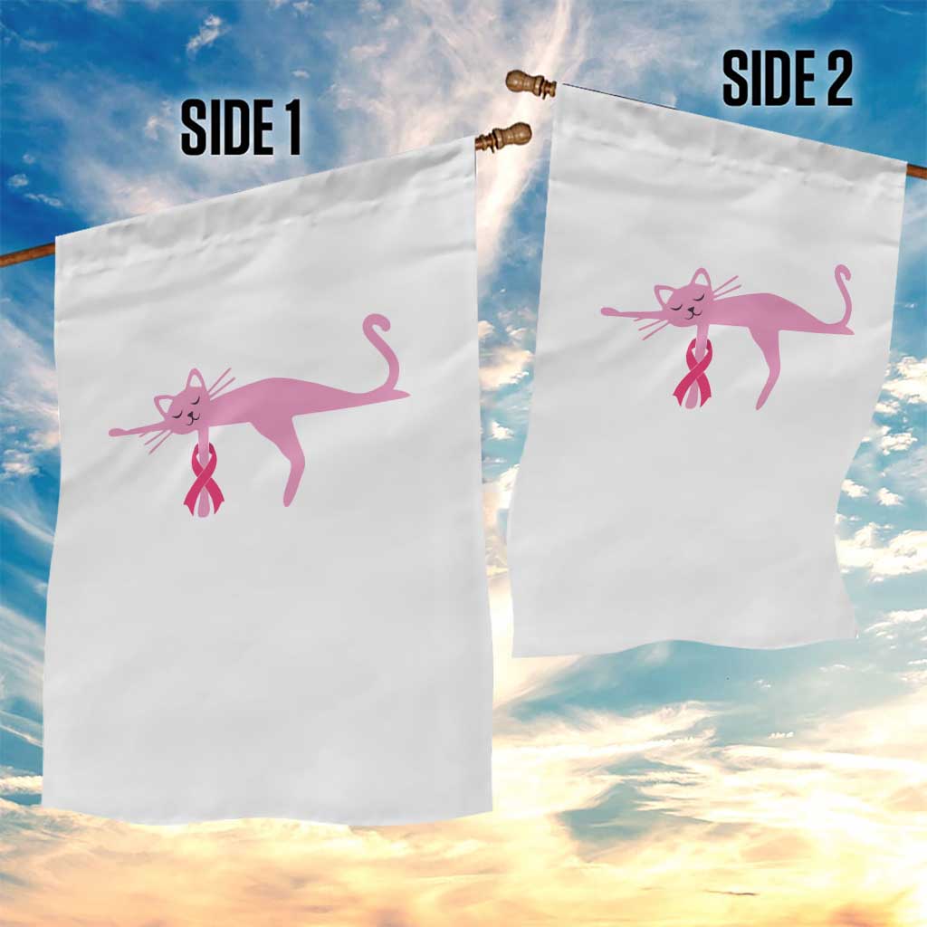 Breast Cancer Awareness Cat Garden Flag Pink Ribbon Pet Lover Support