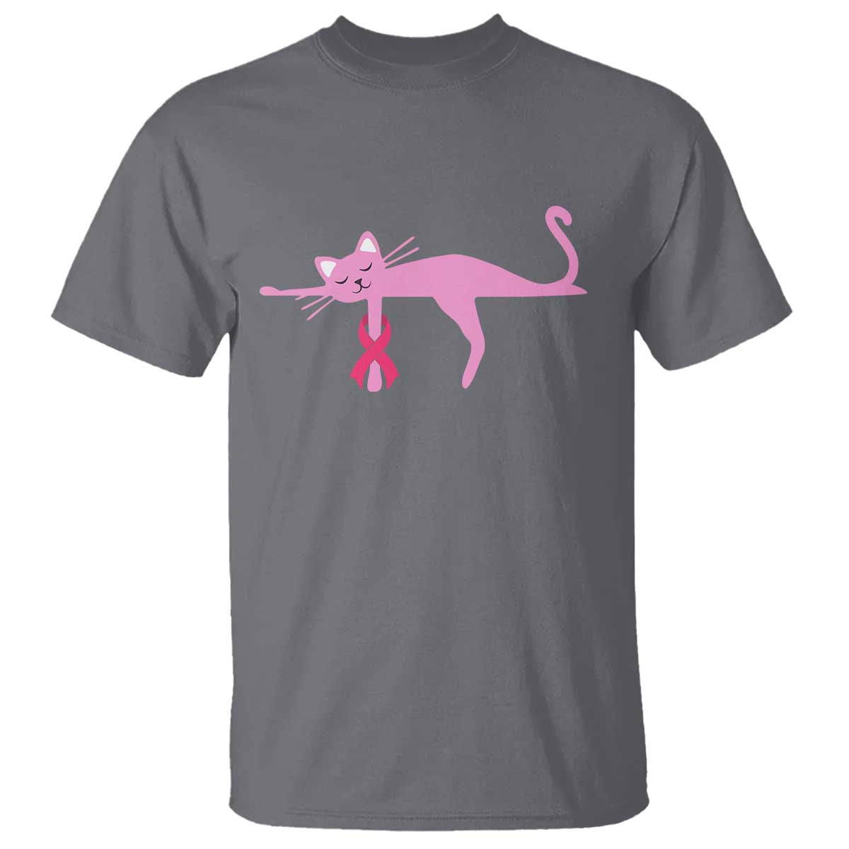 Breast Cancer Awareness Cat T Shirt Pink Ribbon Pet Lover Support
