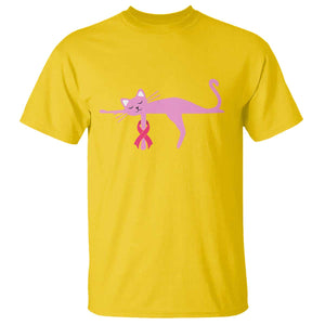 Breast Cancer Awareness Cat T Shirt Pink Ribbon Pet Lover Support