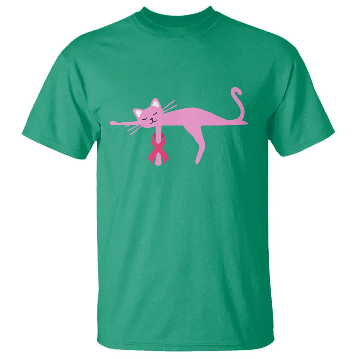 Breast Cancer Awareness Cat T Shirt Pink Ribbon Pet Lover Support