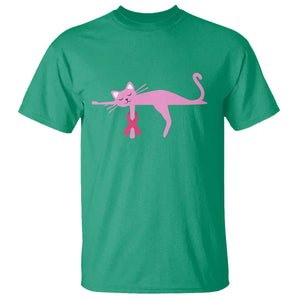 Breast Cancer Awareness Cat T Shirt Pink Ribbon Pet Lover Support