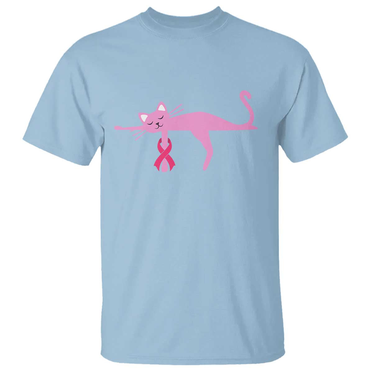 Breast Cancer Awareness Cat T Shirt Pink Ribbon Pet Lover Support