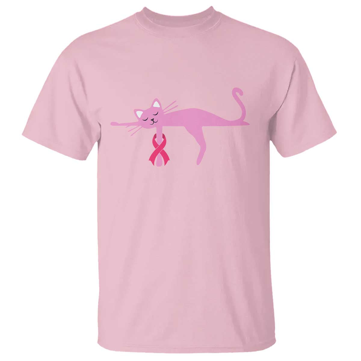 Breast Cancer Awareness Cat T Shirt Pink Ribbon Pet Lover Support