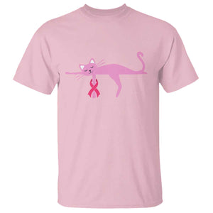Breast Cancer Awareness Cat T Shirt Pink Ribbon Pet Lover Support