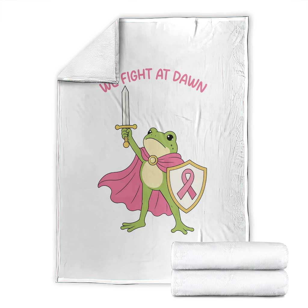 Funny Breast Cancer Warrior Frog Throw Blanket We Fight At Dawn