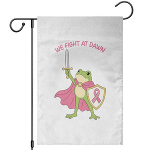 Funny Breast Cancer Warrior Frog Garden Flag We Fight At Dawn