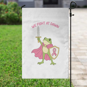 Funny Breast Cancer Warrior Frog Garden Flag We Fight At Dawn