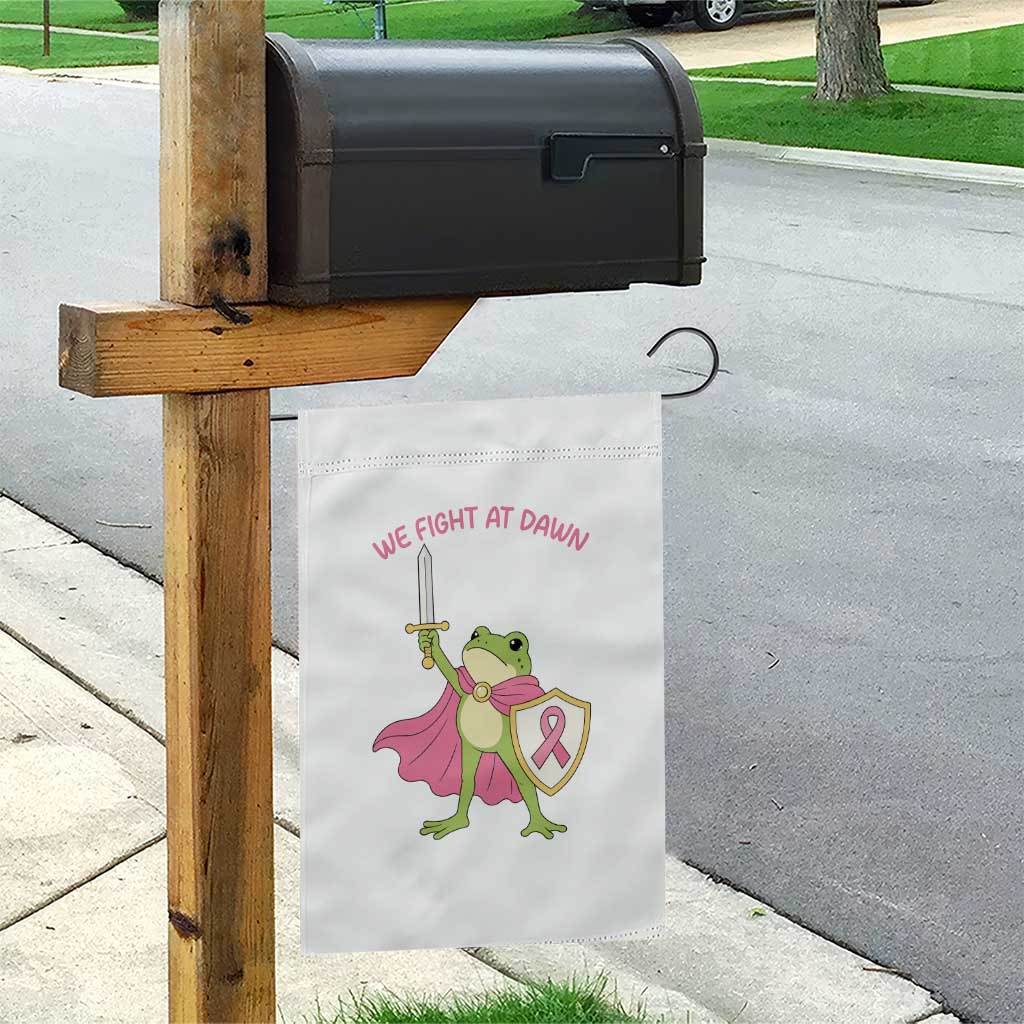Funny Breast Cancer Warrior Frog Garden Flag We Fight At Dawn