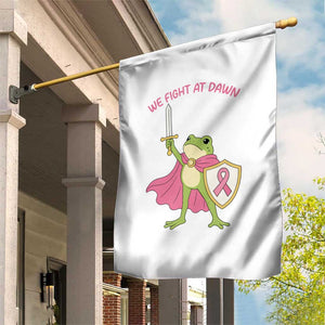 Funny Breast Cancer Warrior Frog Garden Flag We Fight At Dawn