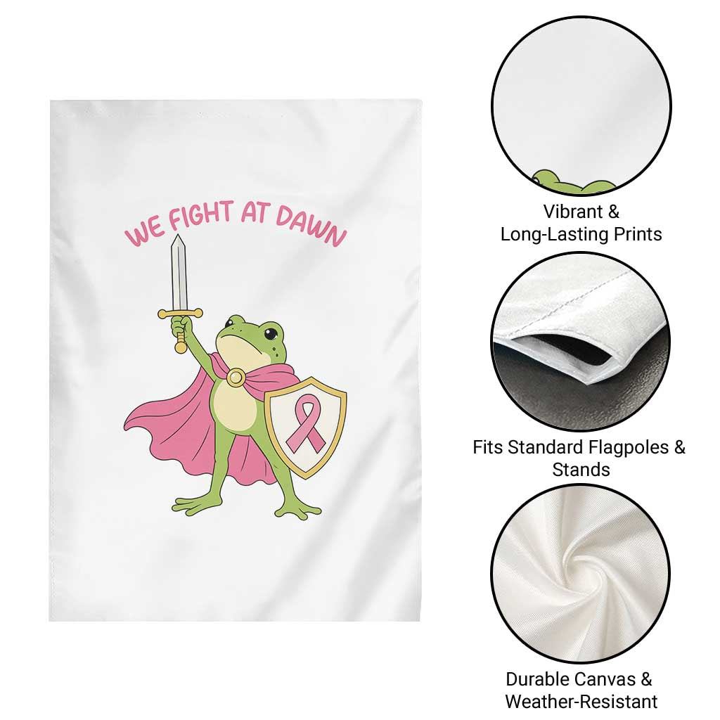Funny Breast Cancer Warrior Frog Garden Flag We Fight At Dawn