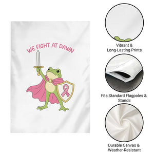 Funny Breast Cancer Warrior Frog Garden Flag We Fight At Dawn
