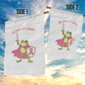 Funny Breast Cancer Warrior Frog Garden Flag We Fight At Dawn