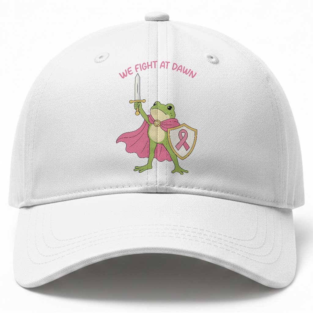 Funny Breast Cancer Warrior Frog Baseball Cap We Fight At Dawn