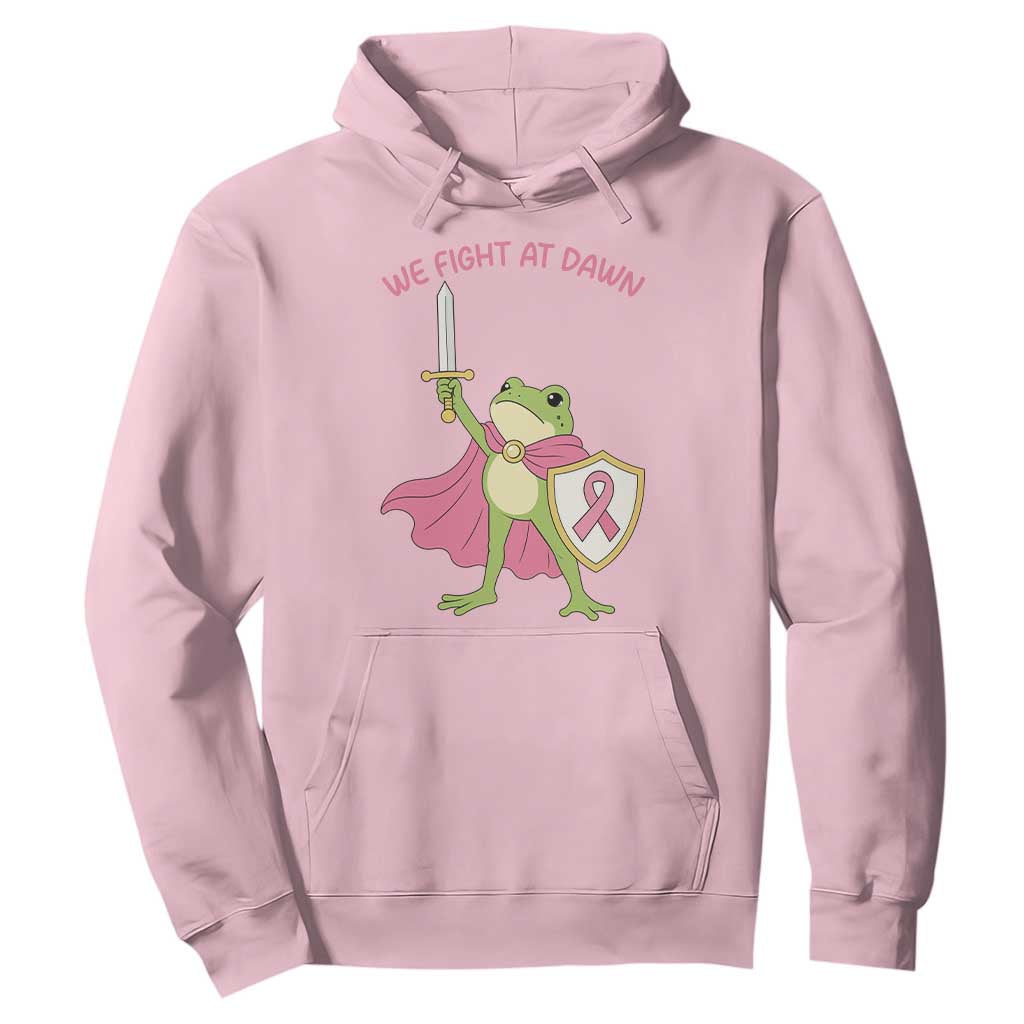 Funny Breast Cancer Warrior Frog Hoodie We Fight At Dawn