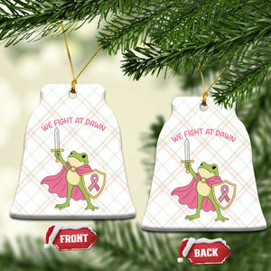 Funny Breast Cancer Warrior Frog Ceramic Ornament We Fight At Dawn