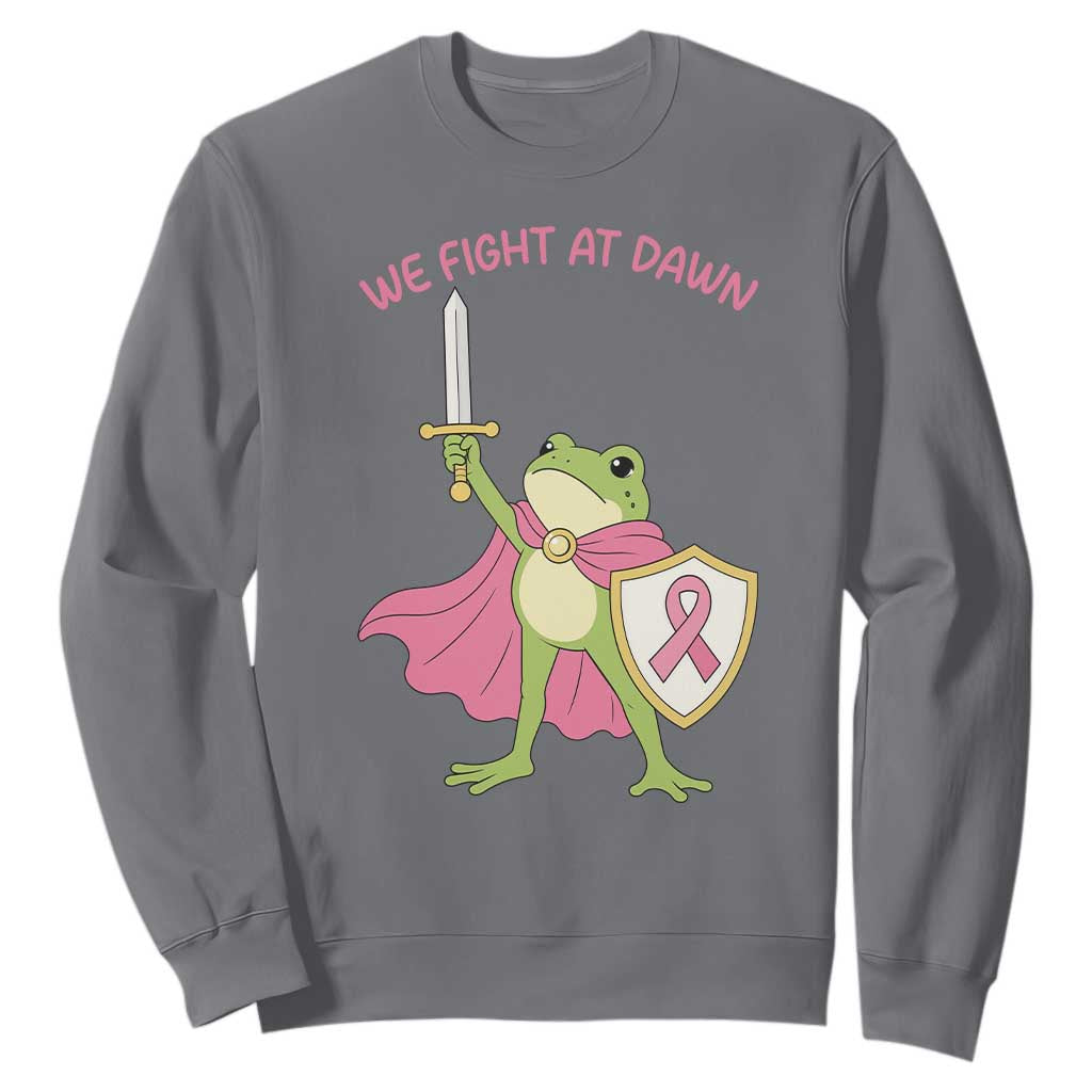 Funny Breast Cancer Warrior Frog Sweatshirt We Fight At Dawn