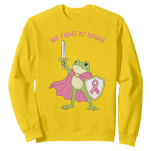 Funny Breast Cancer Warrior Frog Sweatshirt We Fight At Dawn