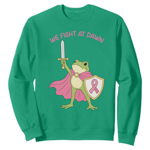 Funny Breast Cancer Warrior Frog Sweatshirt We Fight At Dawn