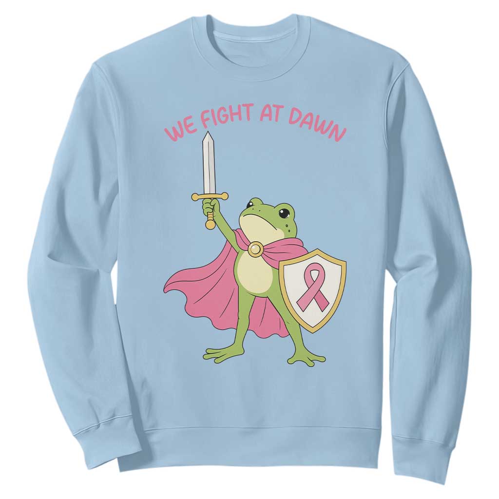 Funny Breast Cancer Warrior Frog Sweatshirt We Fight At Dawn