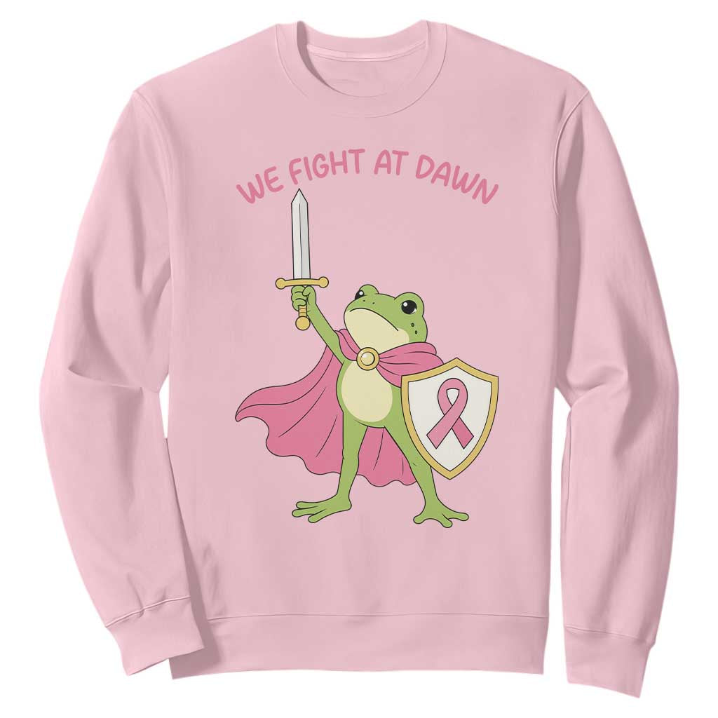 Funny Breast Cancer Warrior Frog Sweatshirt We Fight At Dawn