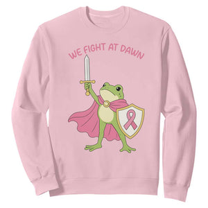 Funny Breast Cancer Warrior Frog Sweatshirt We Fight At Dawn