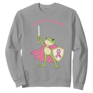 Funny Breast Cancer Warrior Frog Sweatshirt We Fight At Dawn