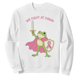Funny Breast Cancer Warrior Frog Sweatshirt We Fight At Dawn