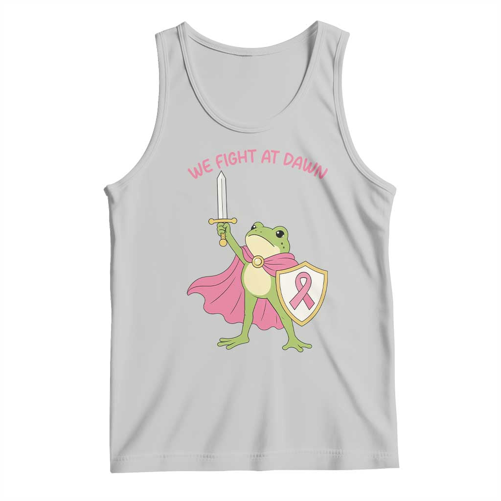 Funny Breast Cancer Warrior Frog Tank Top We Fight At Dawn