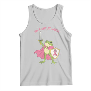 Funny Breast Cancer Warrior Frog Tank Top We Fight At Dawn