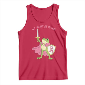 Funny Breast Cancer Warrior Frog Tank Top We Fight At Dawn