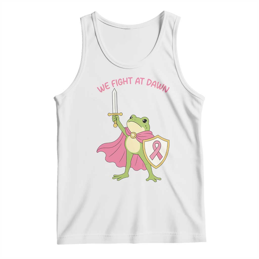 Funny Breast Cancer Warrior Frog Tank Top We Fight At Dawn