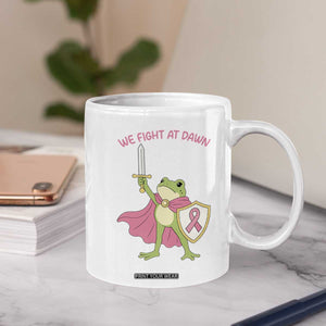 Funny Breast Cancer Warrior Frog Coffee Mug We Fight At Dawn