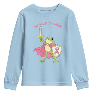 Funny Breast Cancer Warrior Frog Youth Sweatshirt We Fight At Dawn