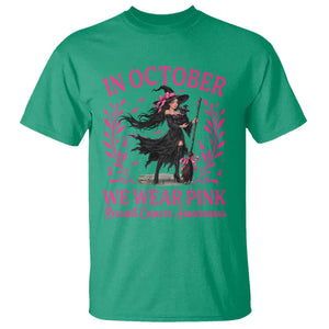 Breast Cancer Halloween Witch T Shirt In October We Wear Pink