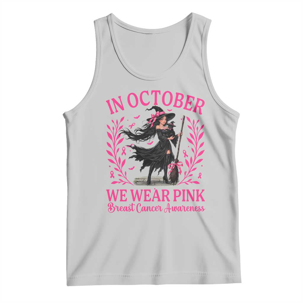 Breast Cancer Halloween Witch Tank Top In October We Wear Pink