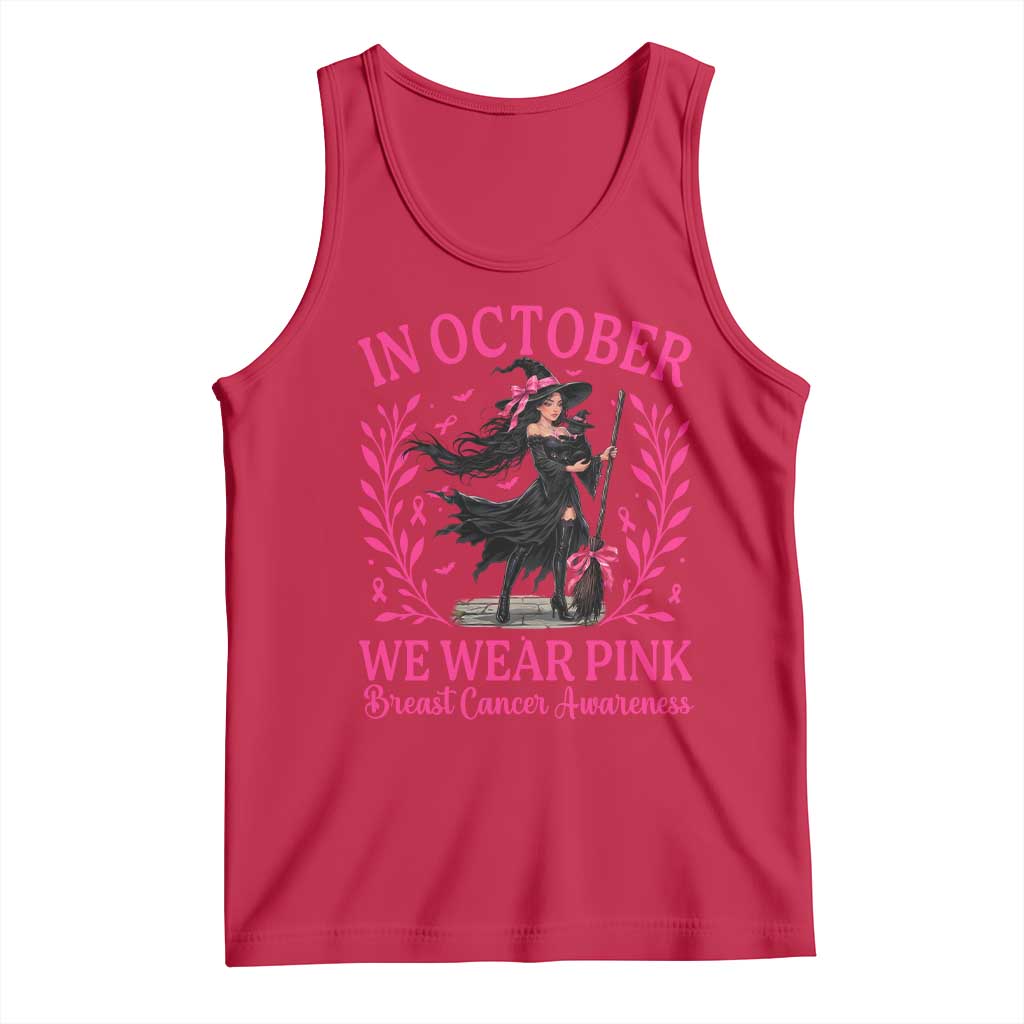 Breast Cancer Halloween Witch Tank Top In October We Wear Pink