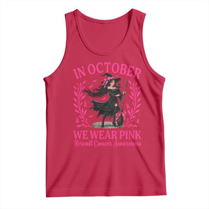 Breast Cancer Halloween Witch Tank Top In October We Wear Pink
