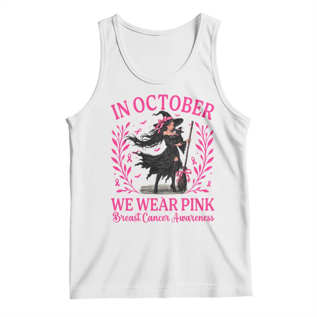 Breast Cancer Halloween Witch Tank Top In October We Wear Pink
