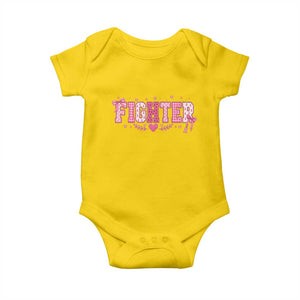 Breast Cancer Fighter Support Baby Onesie Pink Coquette Bow Ribbon Strength