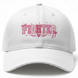 Breast Cancer Fighter Support Baseball Cap Pink Coquette Bow Ribbon Strength