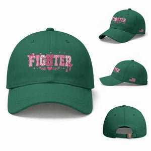 Breast Cancer Fighter Support Baseball Cap Pink Coquette Bow Ribbon Strength