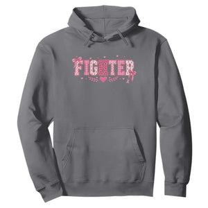 Breast Cancer Fighter Support Hoodie Pink Coquette Bow Ribbon Strength